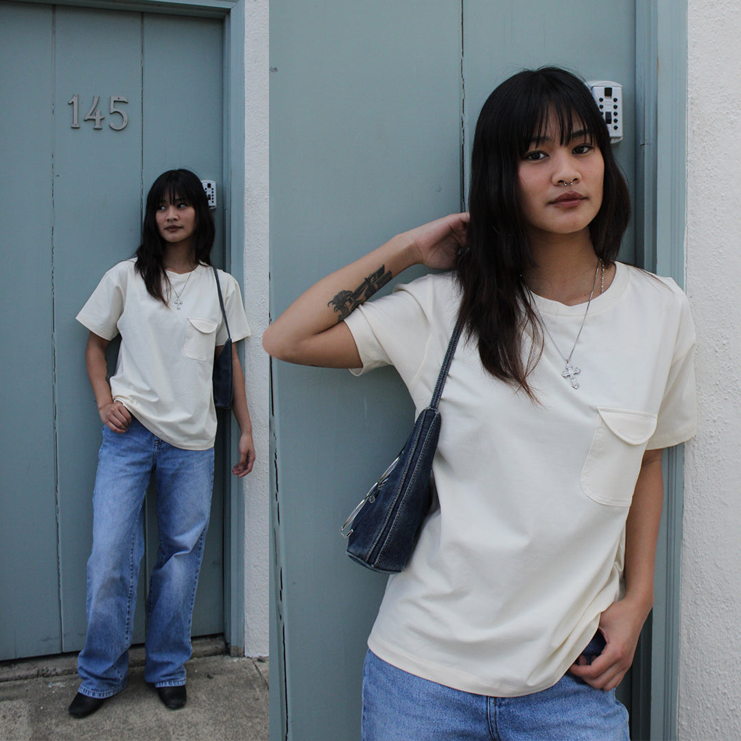 LUCKY POCKET TEES - CREAM